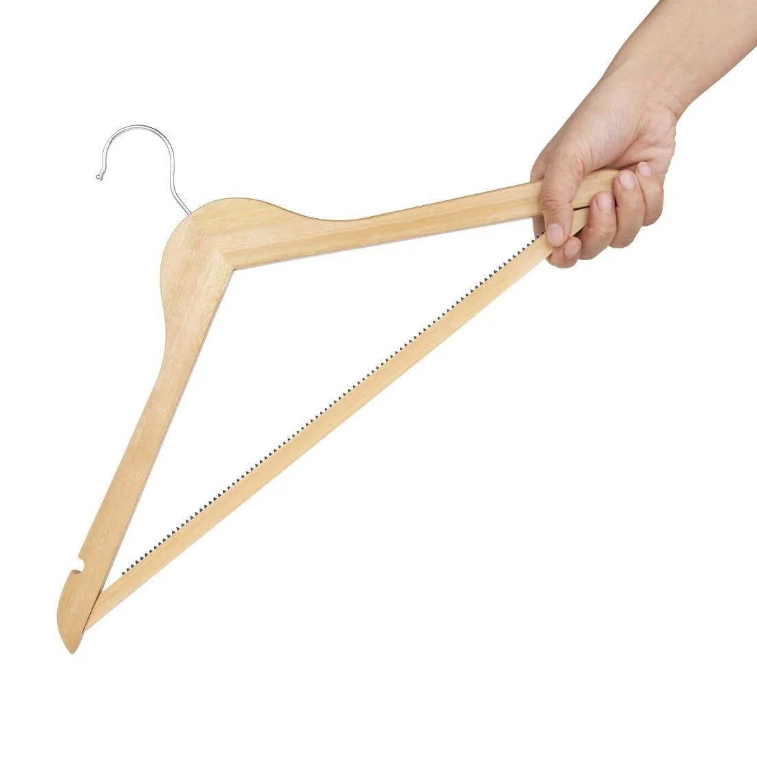 Bolero Natural Wooden Hangers (10 Pack) - Image 4
