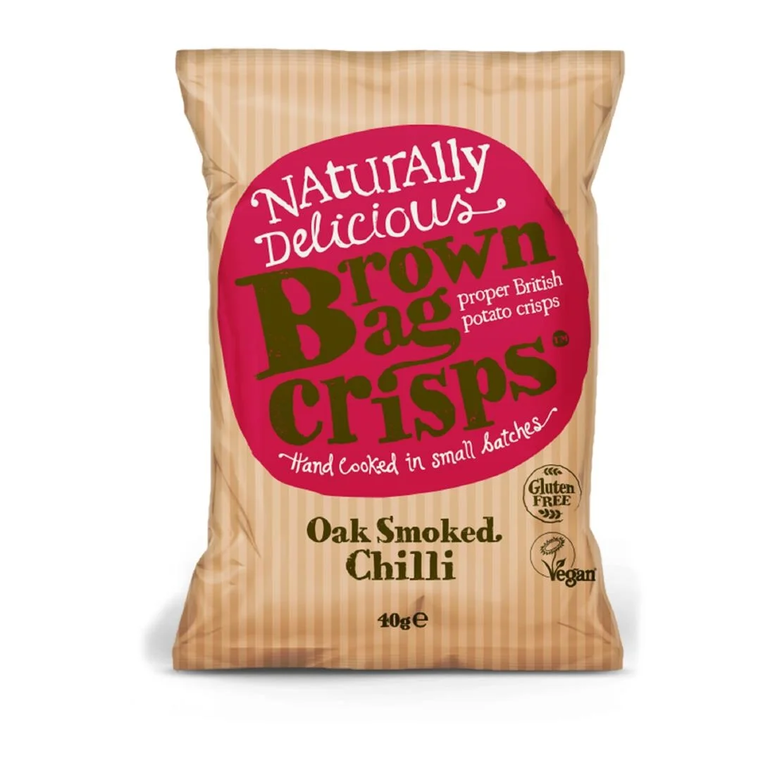 Brown Bag Crisps Oak Smoked Chilli 40g (20 Pack)