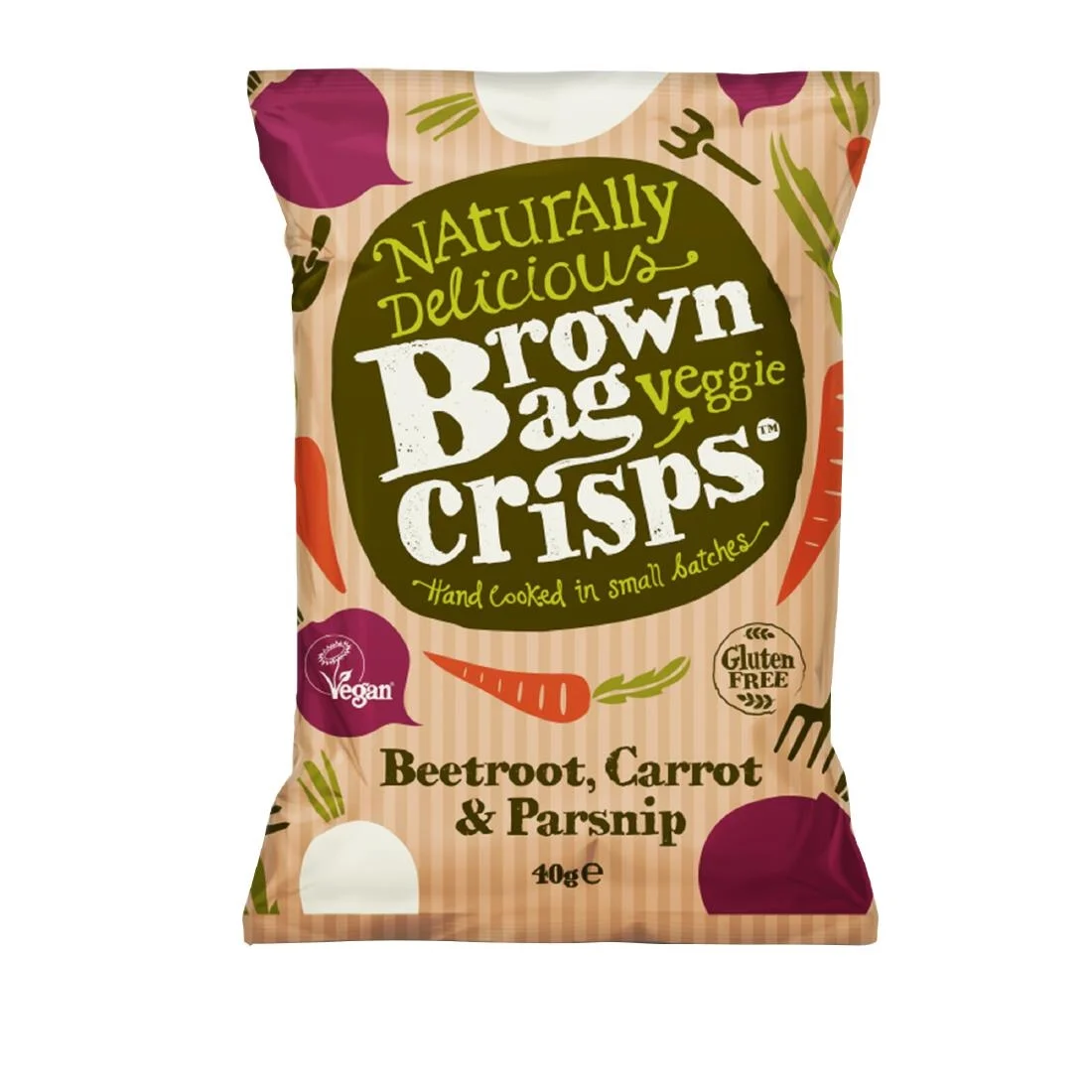 Brown Bag Crisps Lightly Salted Veggie Crisps 40g (15 Pack)