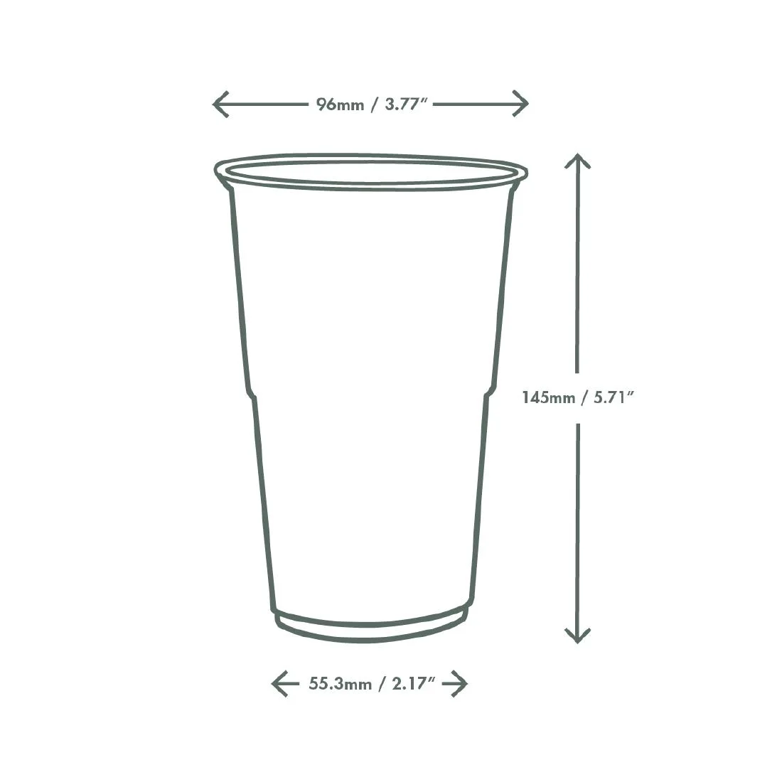 Vegware PLA Pint to Brim Cup UKCA/UKNI/CE-marked 96-Series (Pack of 1000) - Image 3