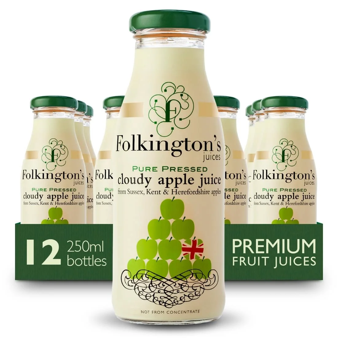 Folkington's Juices Apple Glass Bottle 250ml (12 Pack) - Image 5