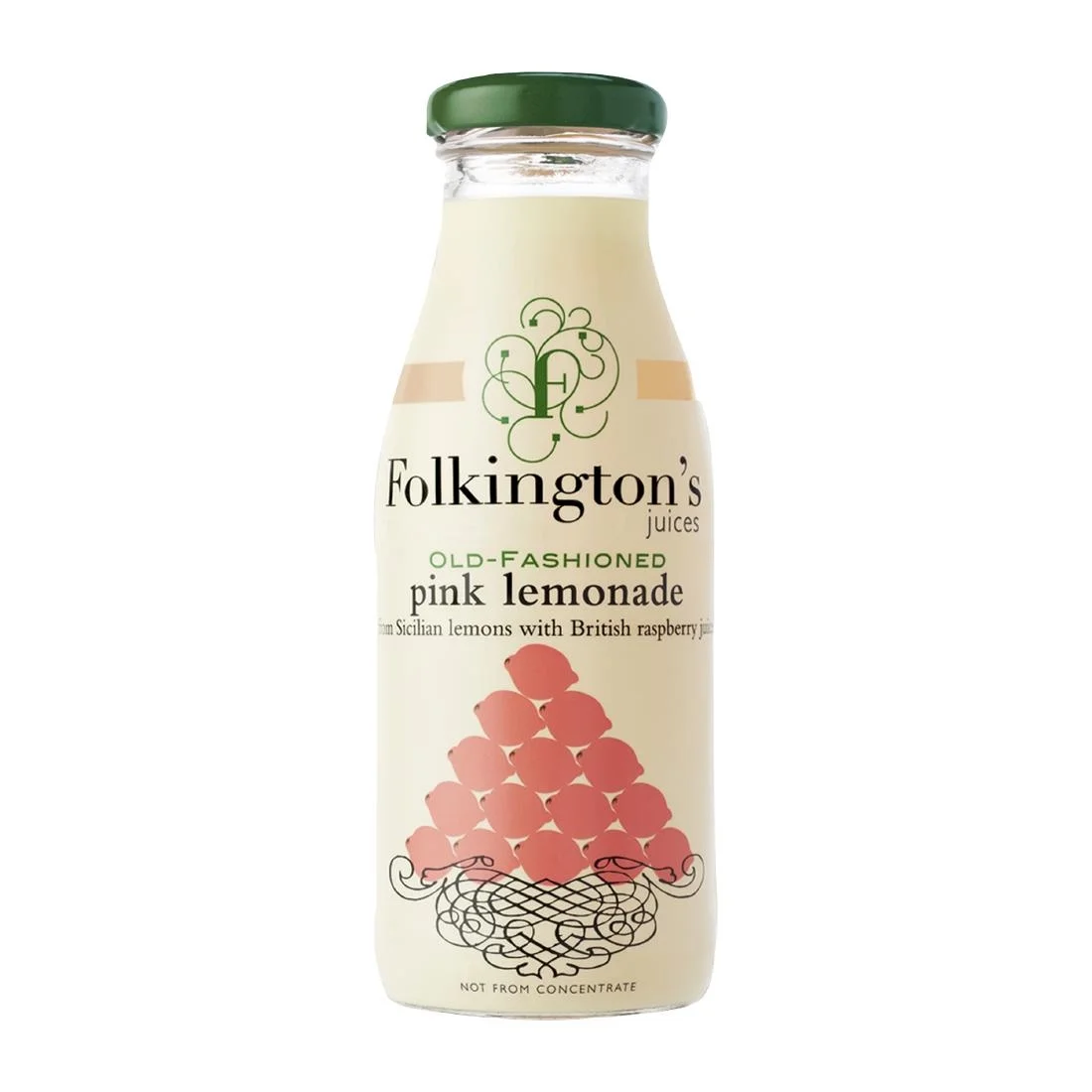 Folkington's Juices Pink Lemonade Glass Bottle 250ml (12 Pack)