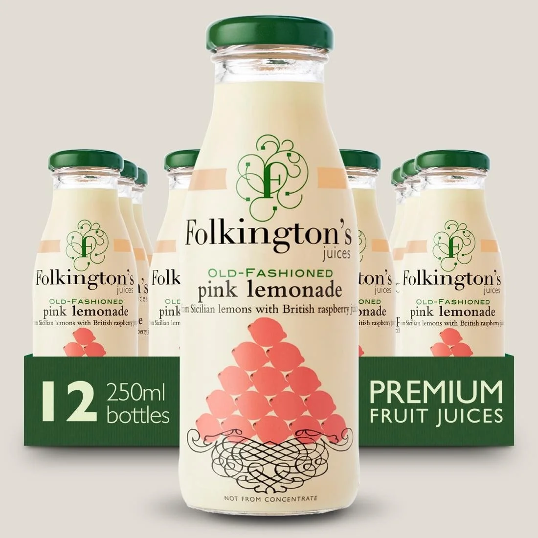 Folkington's Juices Pink Lemonade Glass Bottle 250ml (12 Pack) - Image 4
