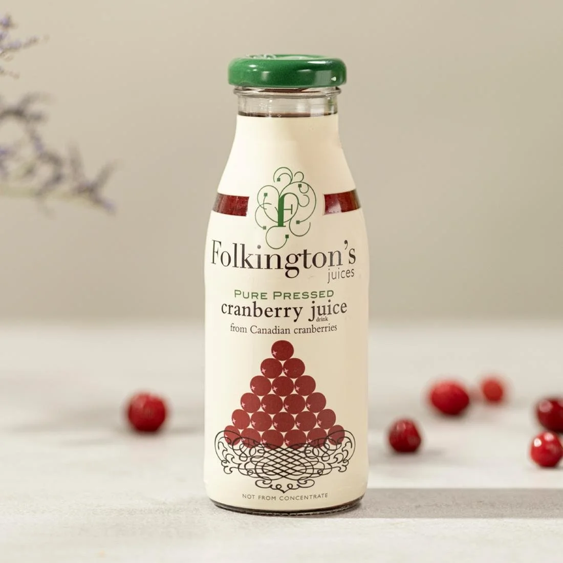 Folkington's Juices Cranberry Glass Bottle 250ml (12 Pack) - Image 3