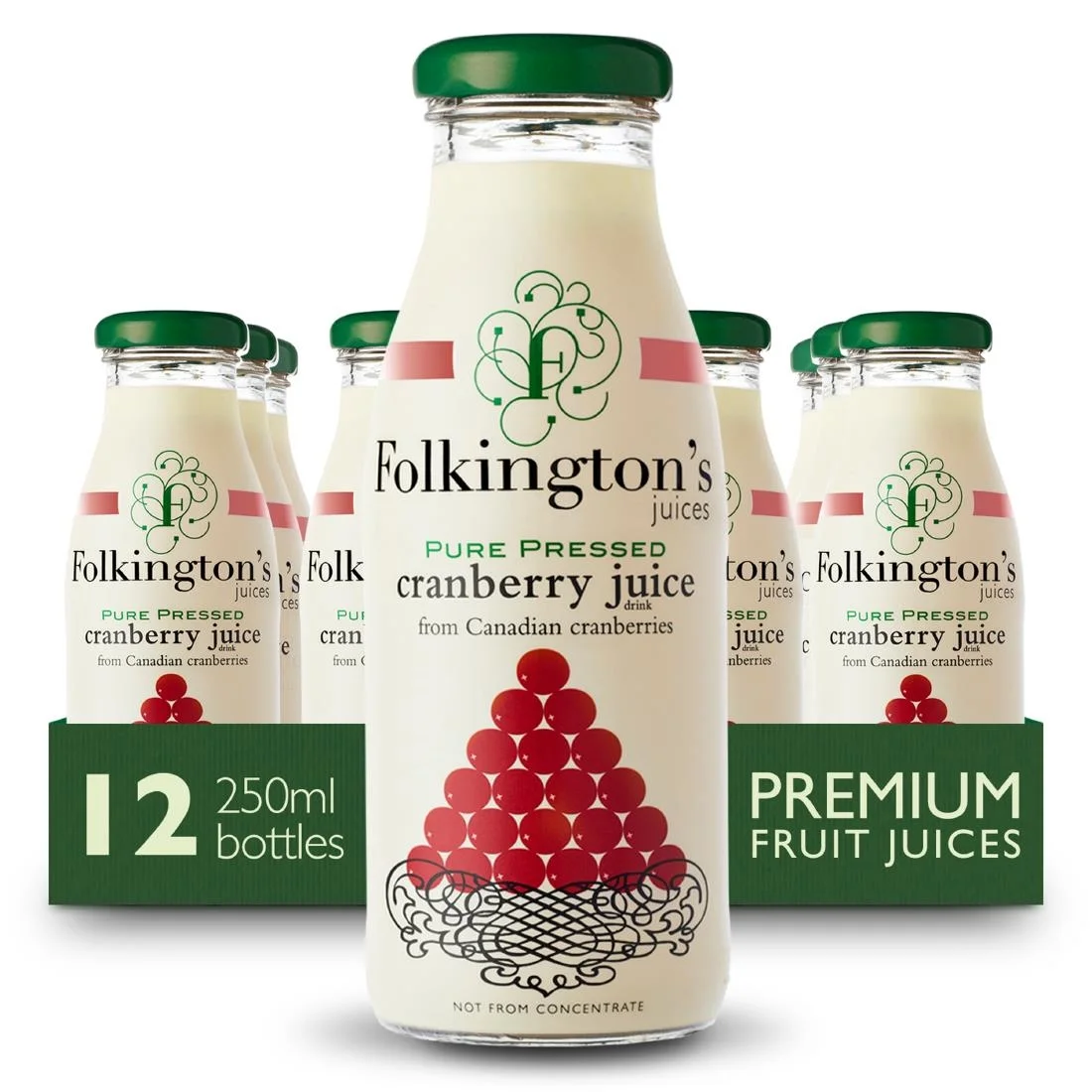 Folkington's Juices Cranberry Glass Bottle 250ml (12 Pack) - Image 5