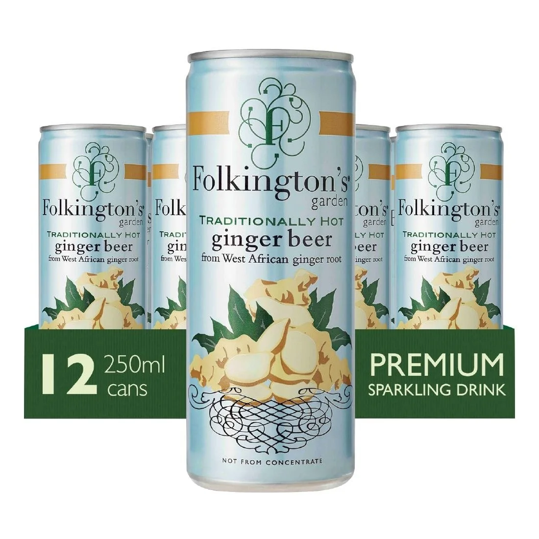 Folkington's Sparkling Drinks Ginger Beer Can 250ml (12 Pack) - Image 2