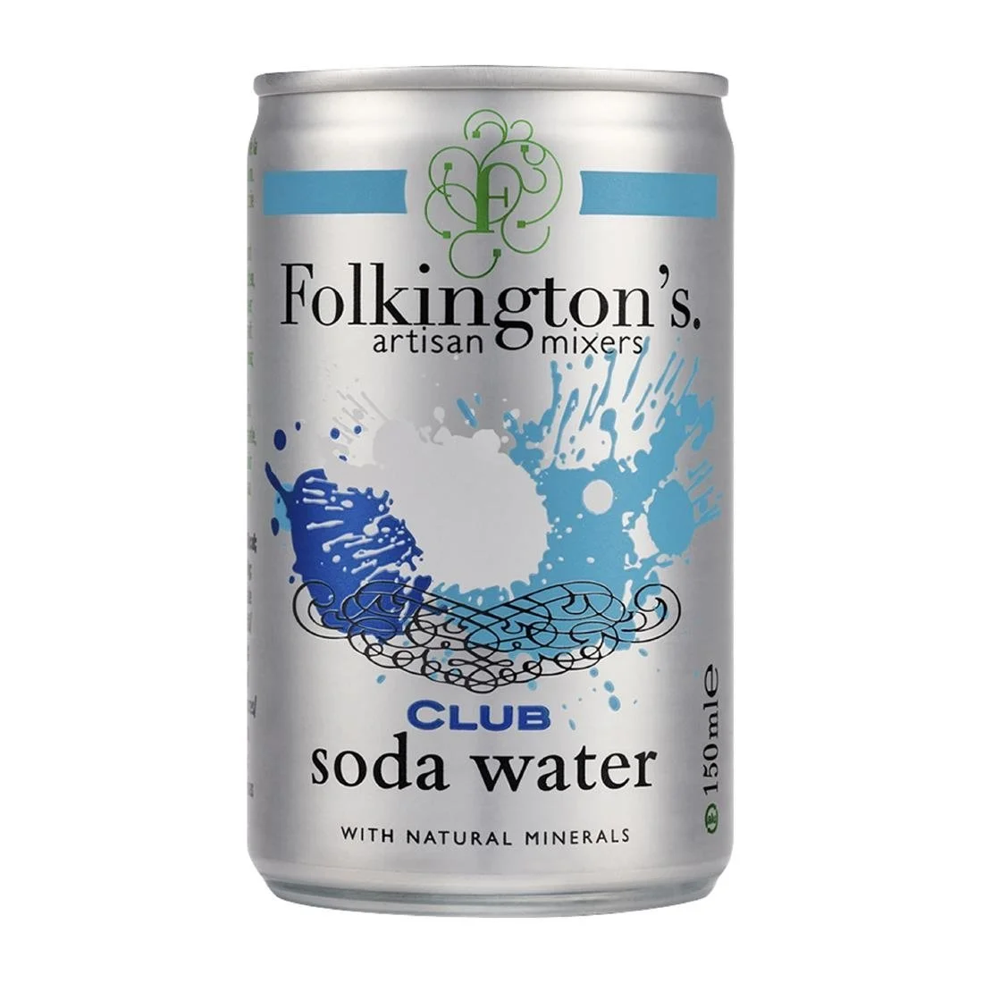 Folkington's Club Soda Can 150ml (24 Pack)