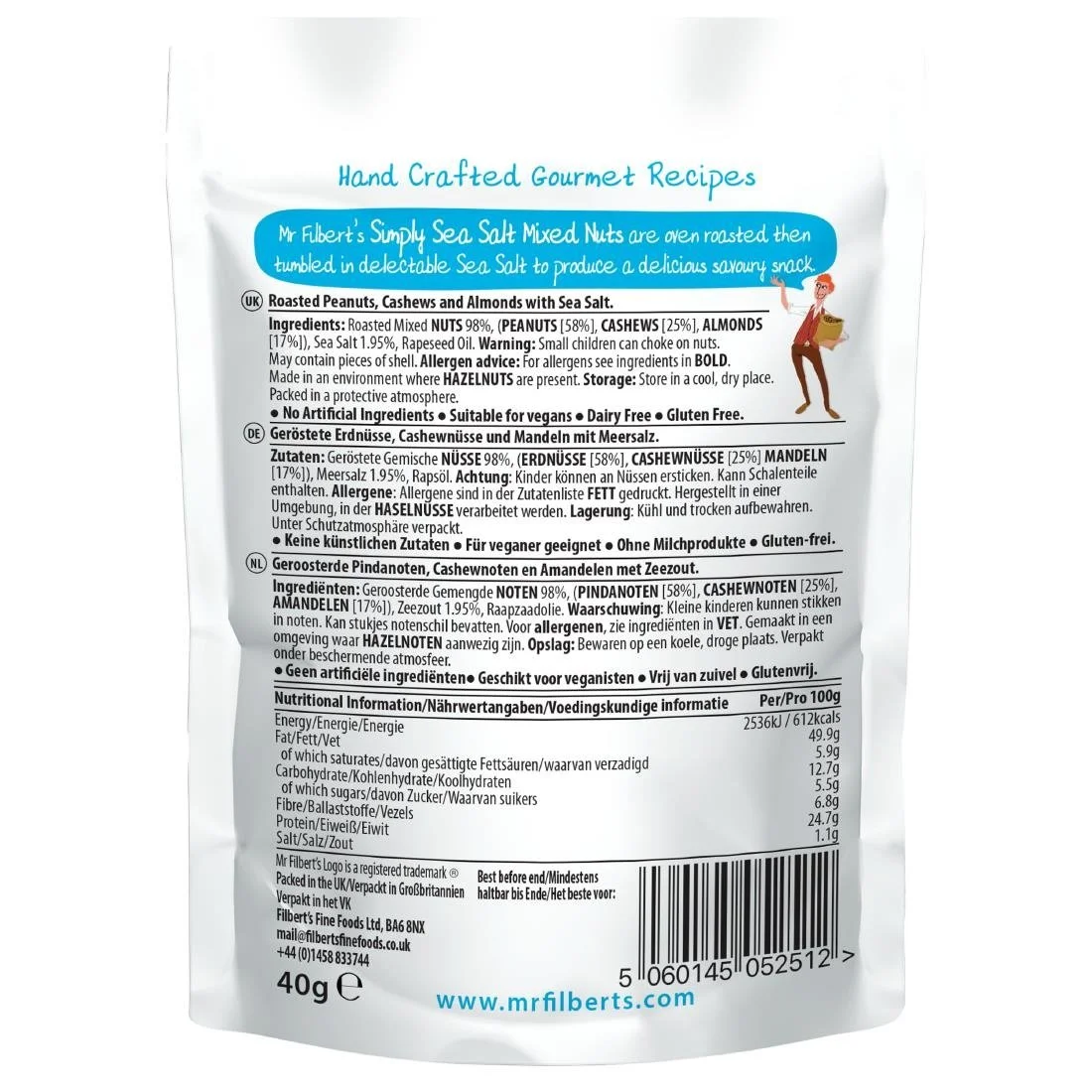 Mr Filbert's Simply Sea Salt Mixed Nuts 40g (20 Pack) - Image 2