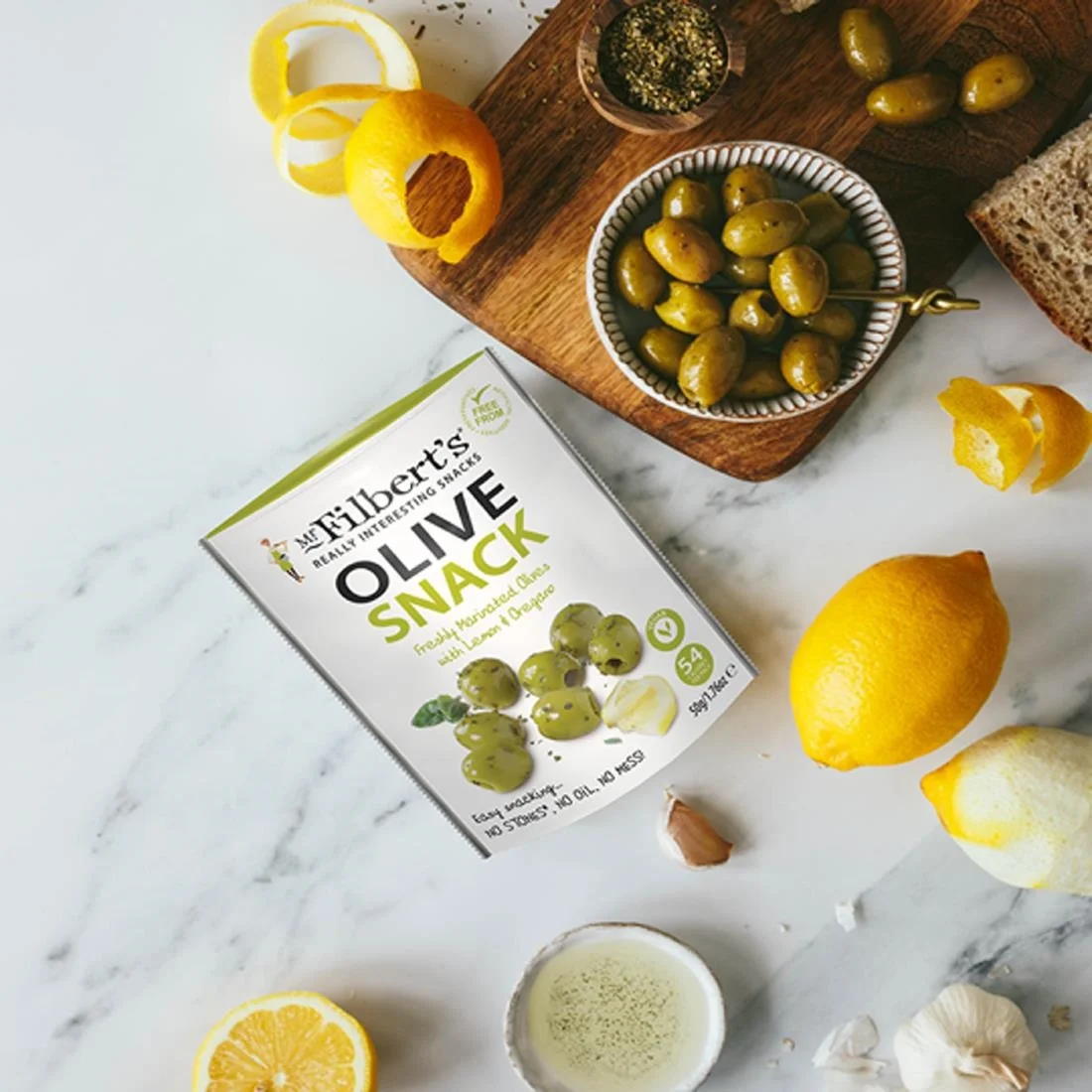 Mr Filbert's Green Olives Lemon & Oregano 50g (12 Pack) - Image 2