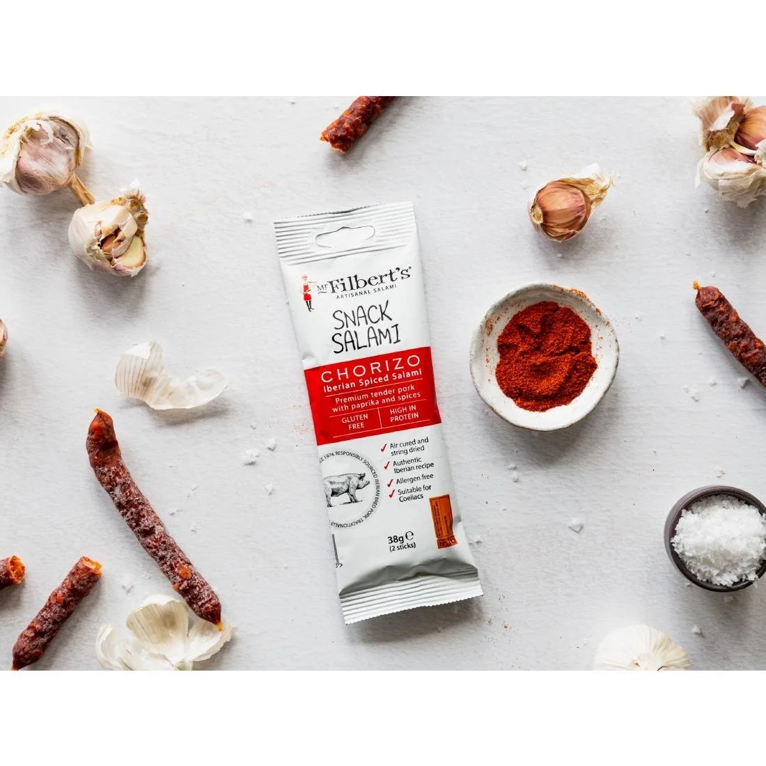Mr Filbert's Snack Salami Chorizo 38g (15 Pack) - Image 3