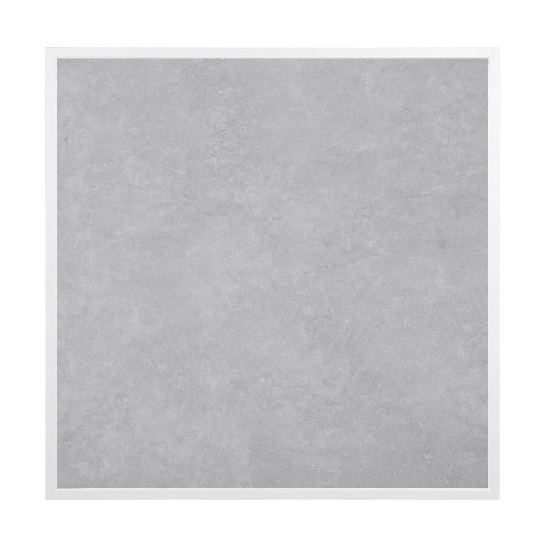 Bolero Light Grey Stone Effect Outdoor Tempered Glass Table Top White Trim 700mm
