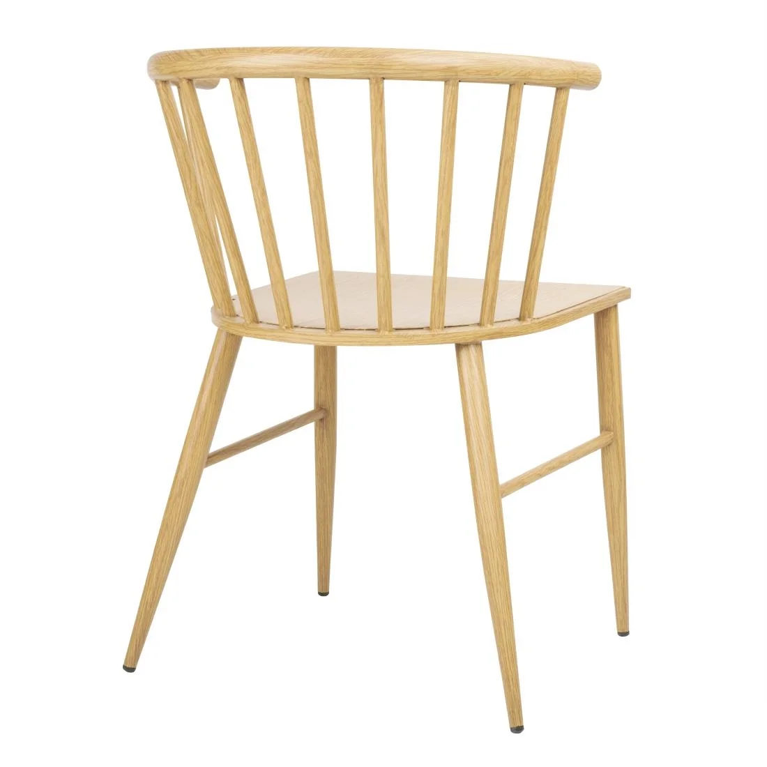 Bolero Harrowdene Metal Side Chairs Wood Effect (Pack of 2) - Image 3