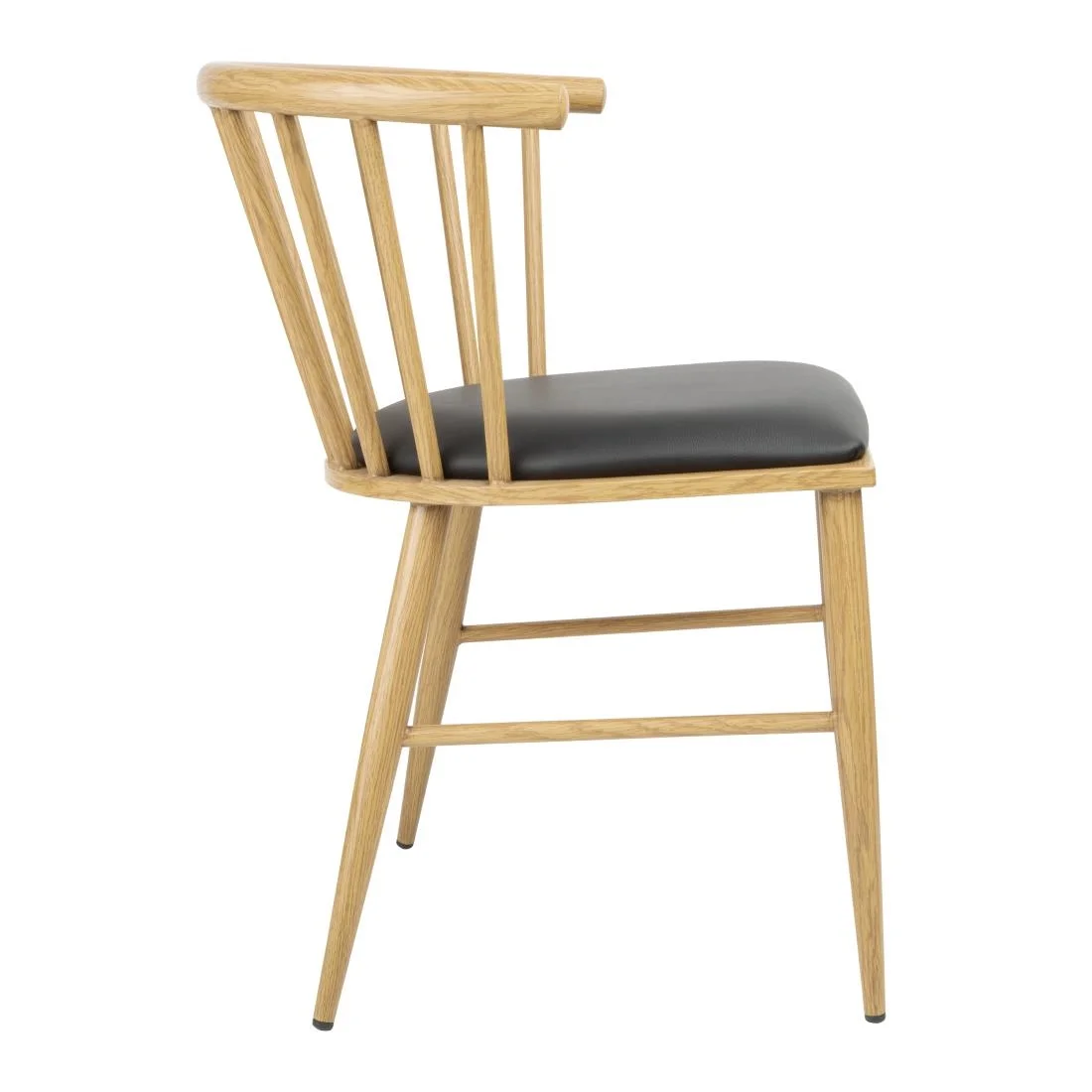 Bolero Harrowdene Padded Metal Side Chairs Wood Effect (Pack of 2) - Image 3
