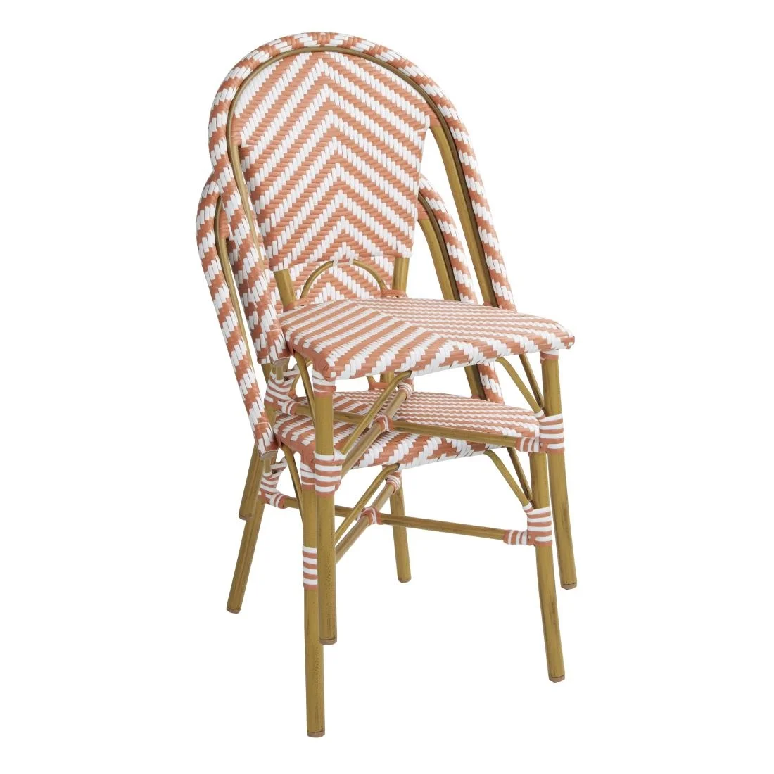 Bolero Parisian Style Rattan Side Chair Coral (Pack of 2) - Image 6