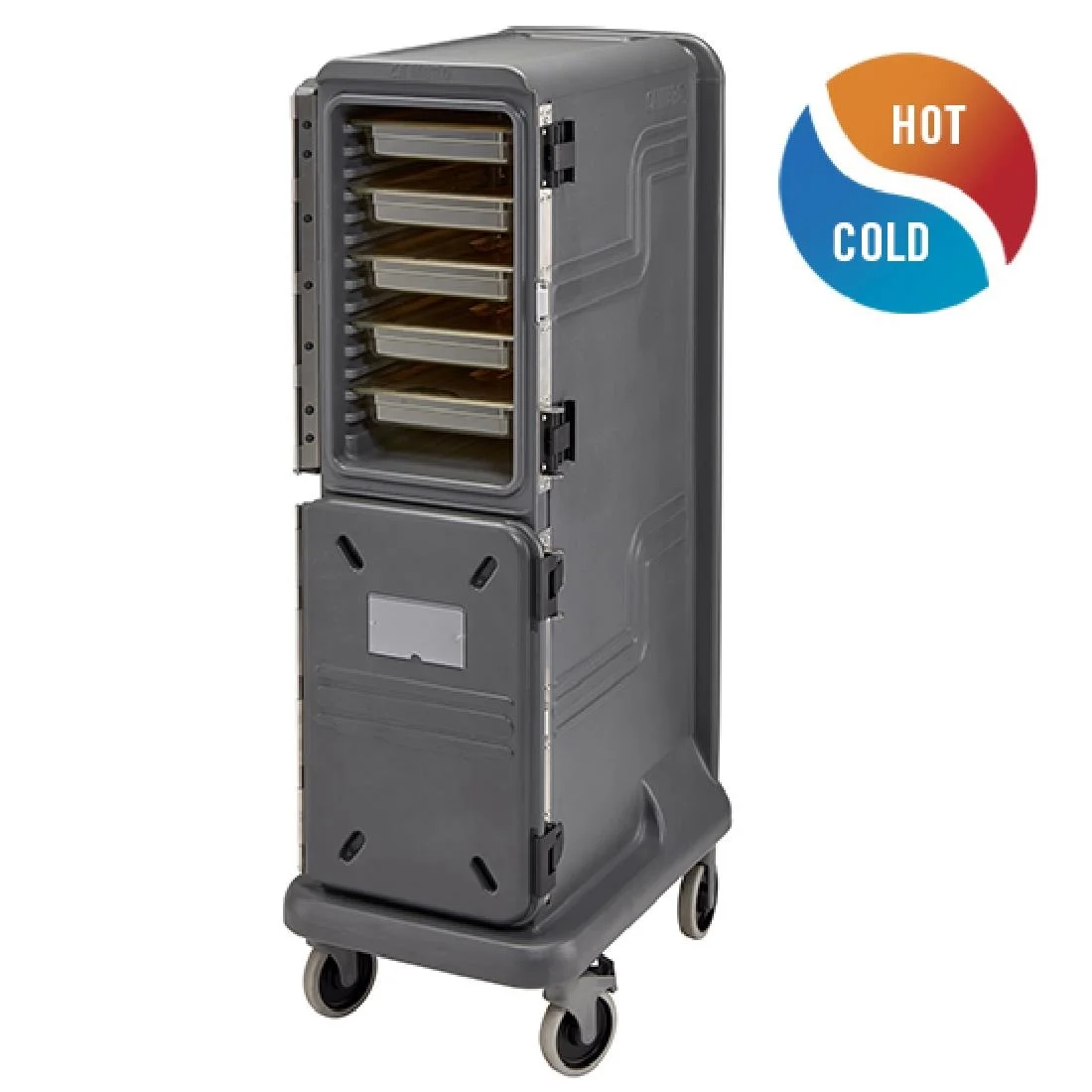 Cambro Ultra Pro Cart Tall Two Door Hot and Cold Food Cart Charcoal Grey - Image 4
