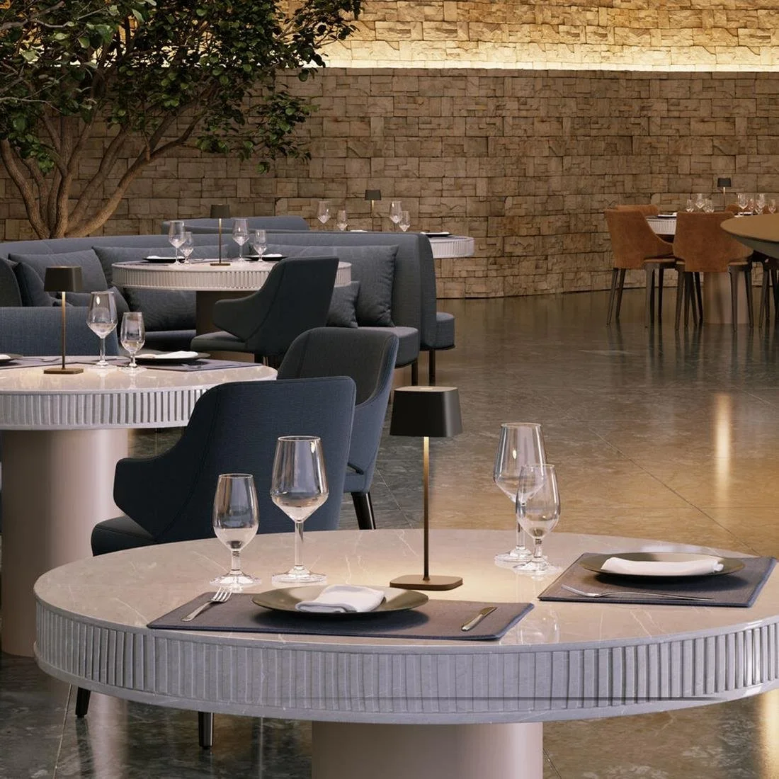 Utopia Montego LED Cordless Table Lamp 300mm Black (6 Pack) - Image 3