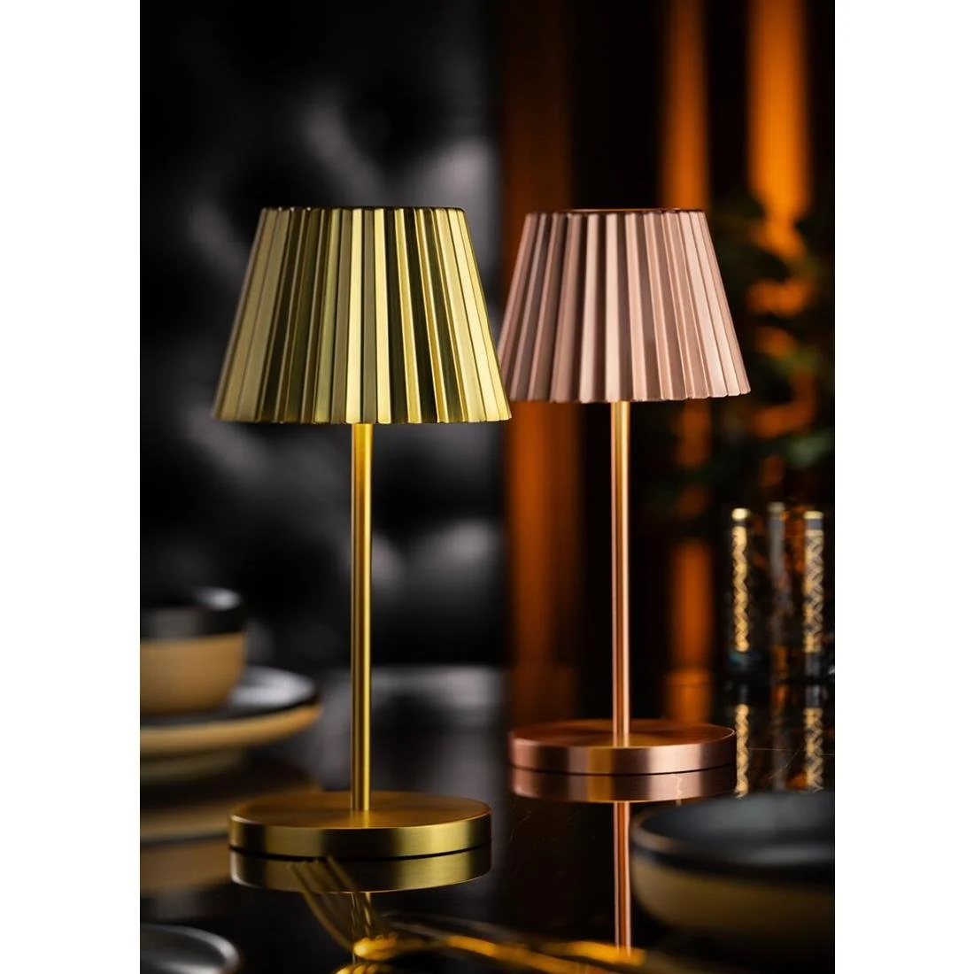 Utopia Dominica LED Cordless Table Lamp 260mm Brushed Copper (6 Pack) - Image 2