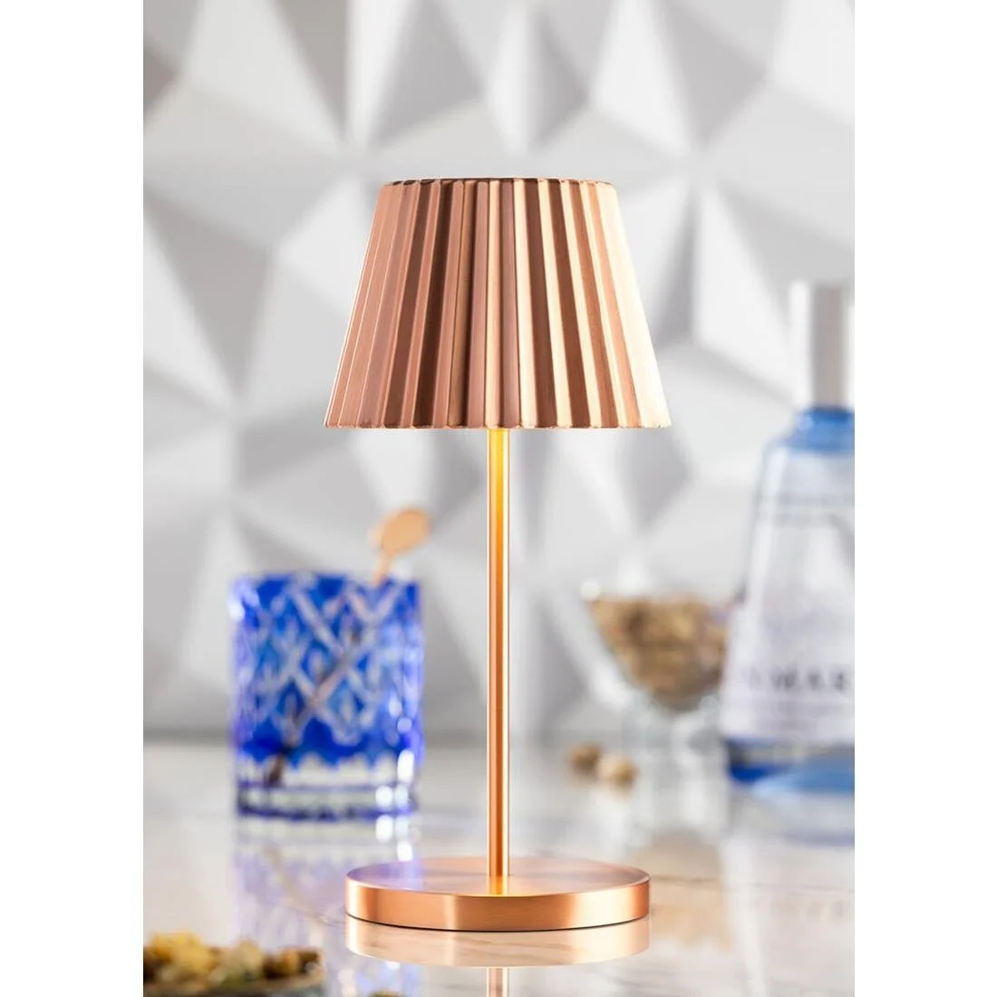 Utopia Dominica LED Cordless Table Lamp 260mm Brushed Copper (6 Pack) - Image 4