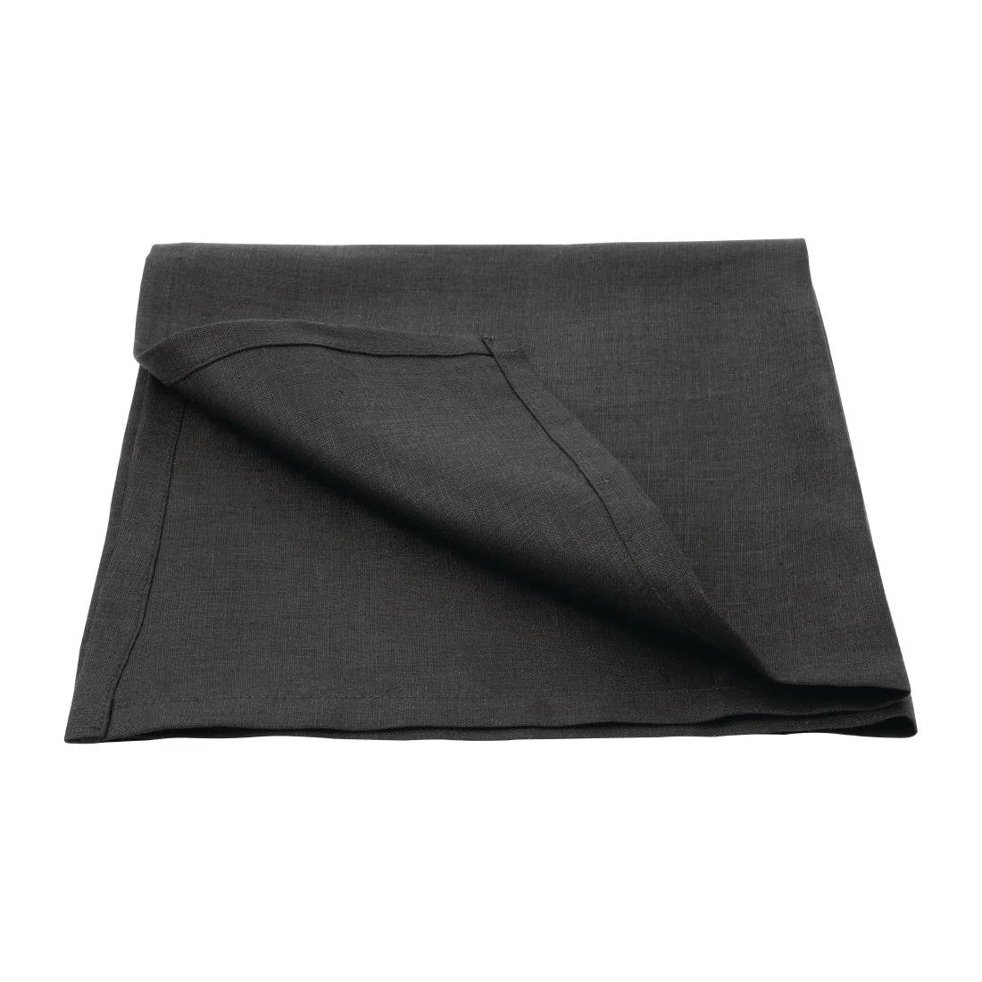 Olympia Linen Table Napkin Black 400x400mm (12 Pack) - Image 2
