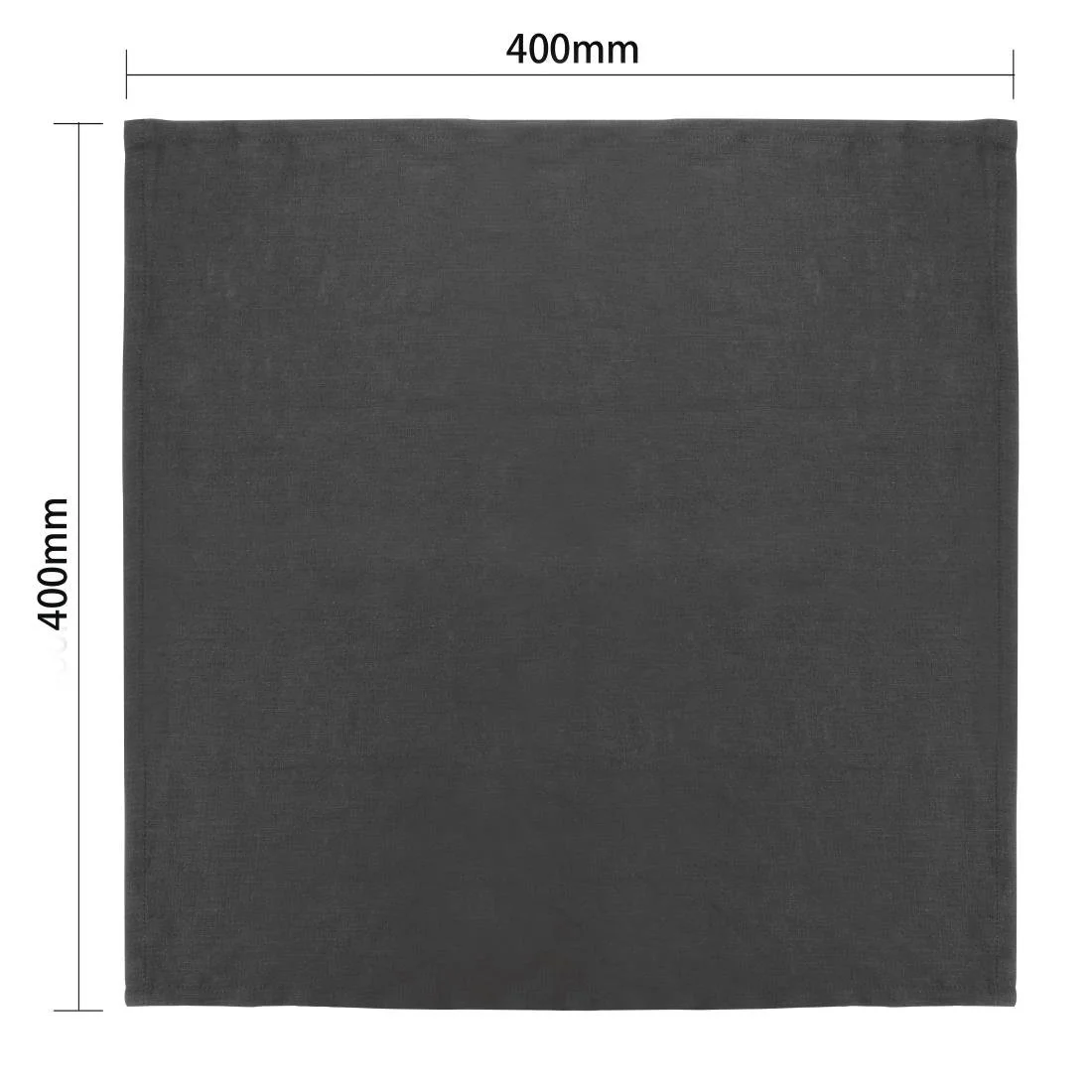 Olympia Linen Table Napkin Black 400x400mm (12 Pack) - Image 5