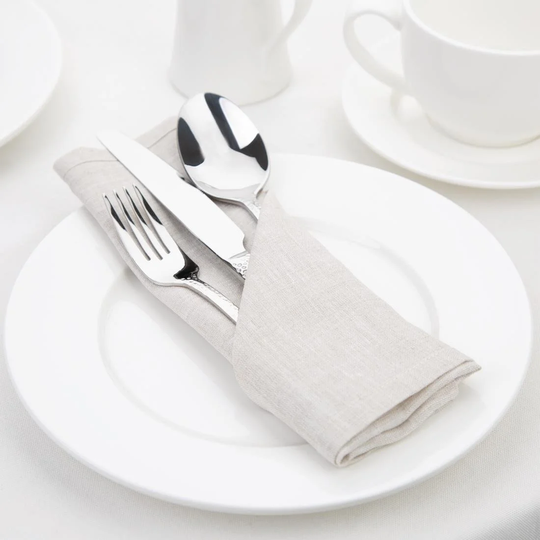 Olympia Linen Table Napkin Sand 400x400mm (12 Pack) - Image 3