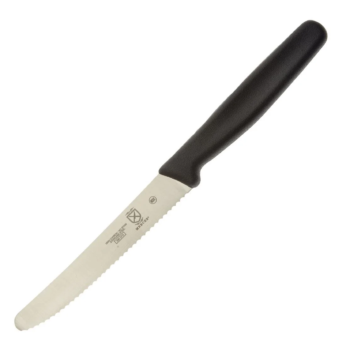 Mercer Culinary Rounded Tip Utility Knife Black 10.9cm - Image 1