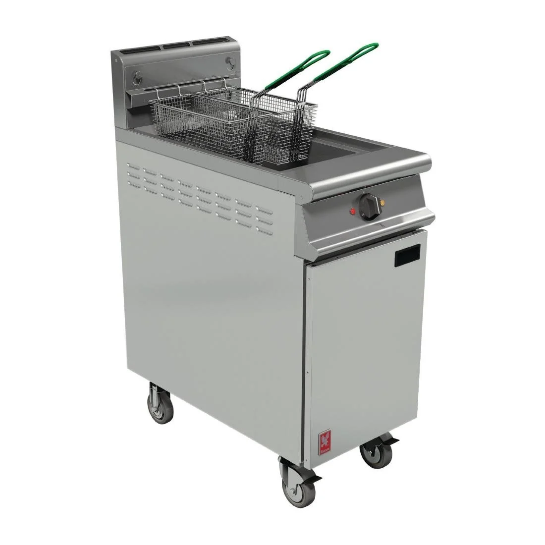 Falcon Dominator Plus Free Standing Gas Fryer on Castors with Fryer Angel G3840X