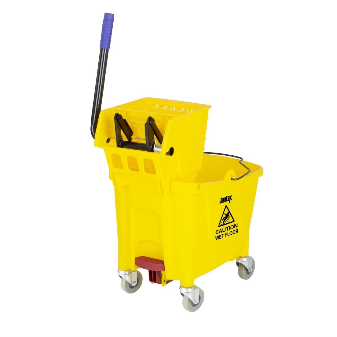 Jantex 25Ltr Mop Bucket with Foot Pedal Release Yellow - Image 2