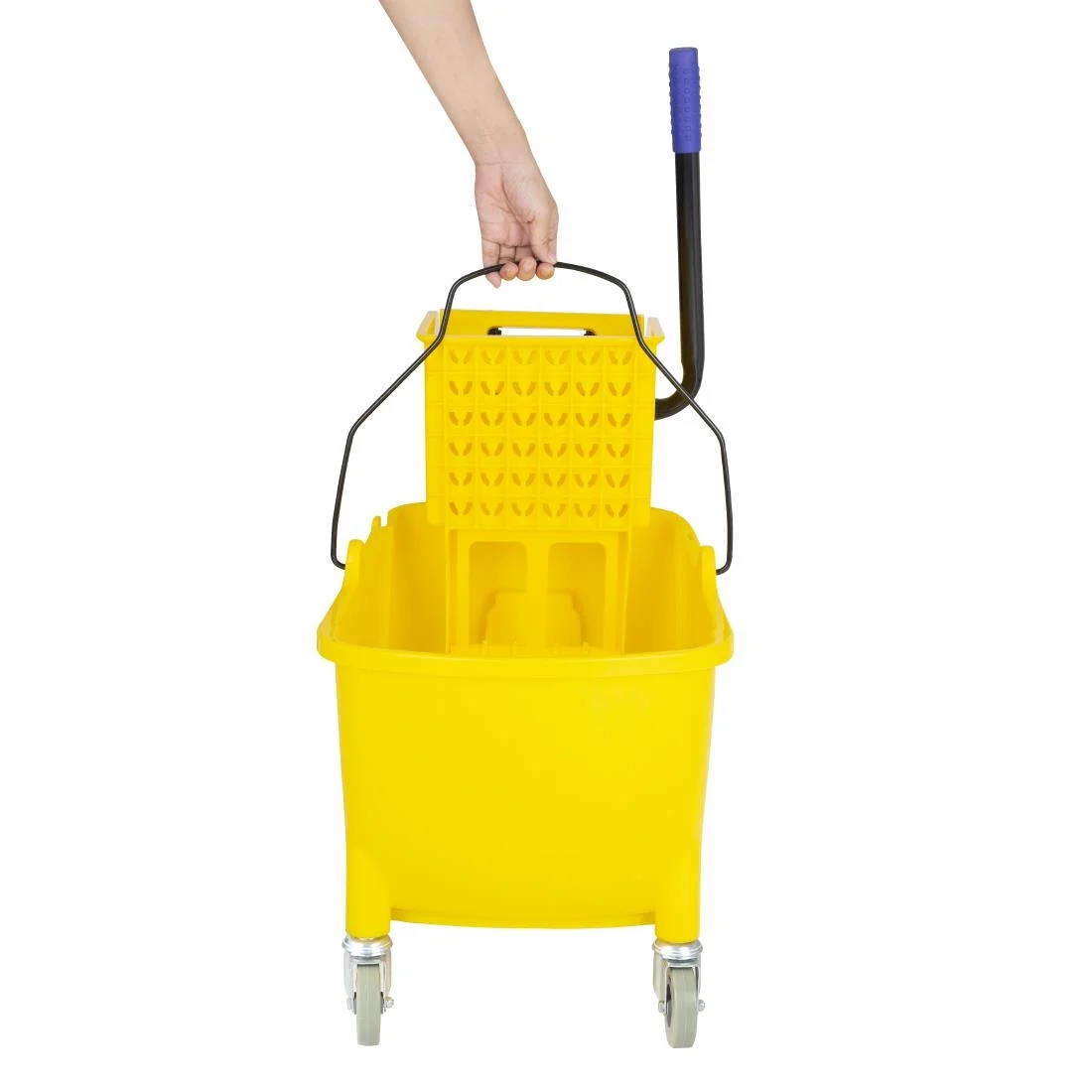 Jantex 25Ltr Mop Bucket with Foot Pedal Release Yellow - Image 6