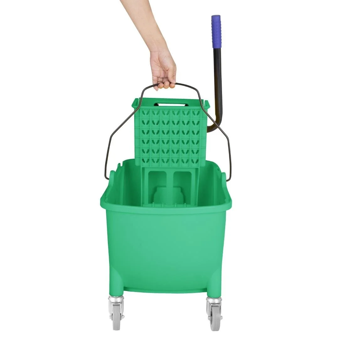 Jantex 25Ltr Mop Bucket with Foot Pedal Release Green - Image 6