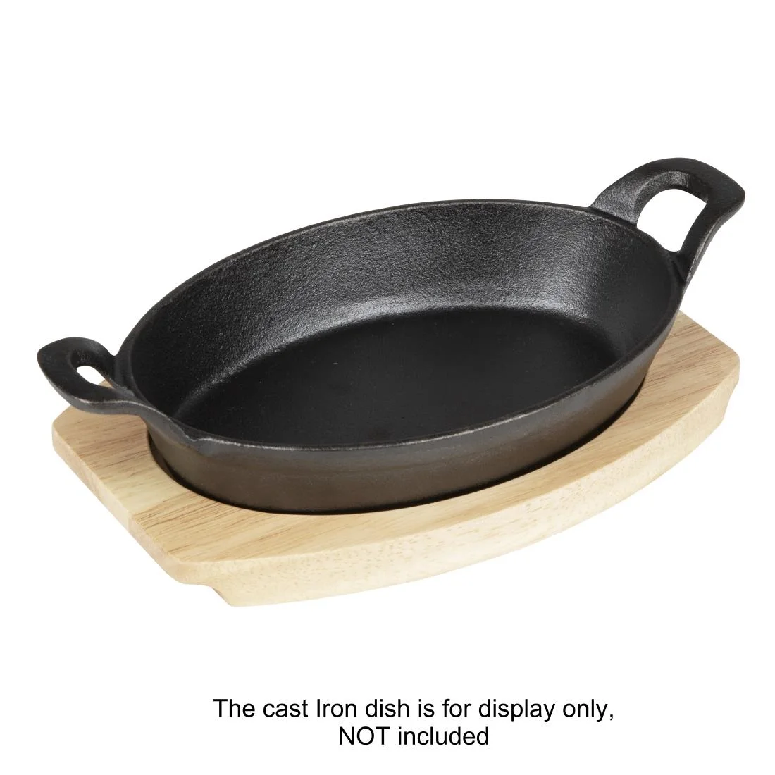 Olympia Cast Iron Oval Eared Dish Hevea Board 260x165mm - Image 6