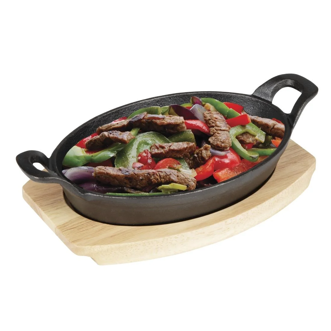 Olympia Cast Iron Oval Eared Dish Hevea Board 260x165mm - Image 7