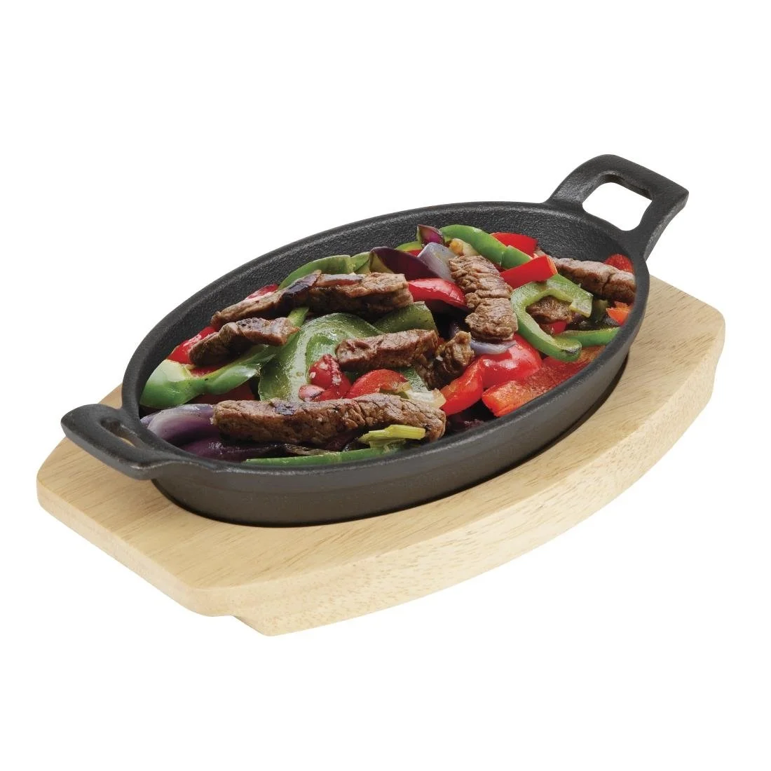 Olympia Cast Iron Oval Eared Dish Hevea Board 230x135mm - Image 7