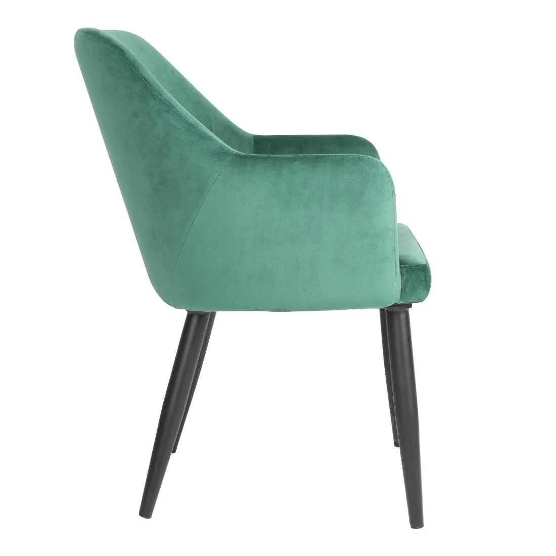 Bolero Lia Velvet Effect Chairs Dark Green (Set of 2) - Image 2