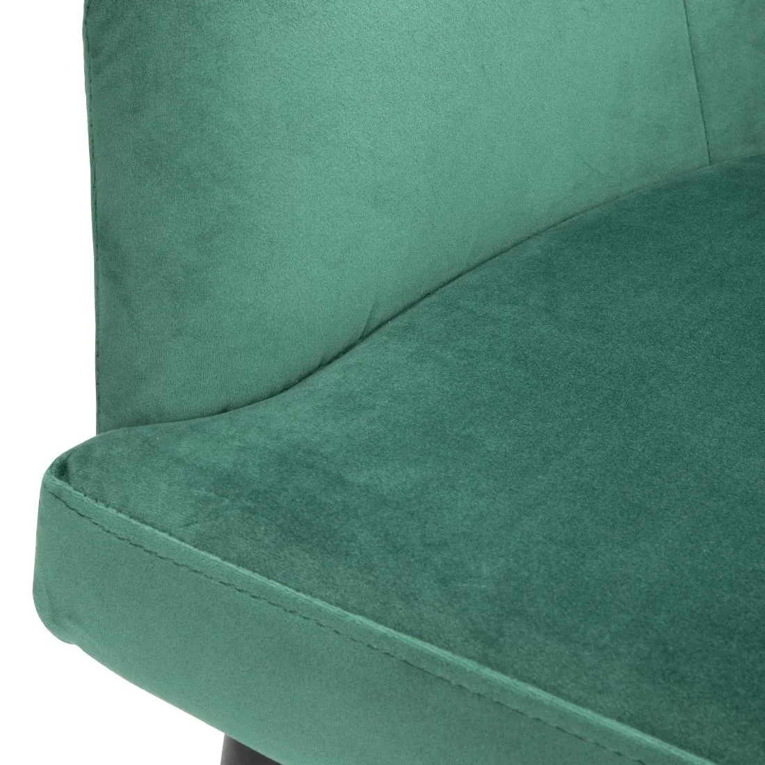 Bolero Lia Velvet Effect Chairs Dark Green (Set of 2) - Image 4