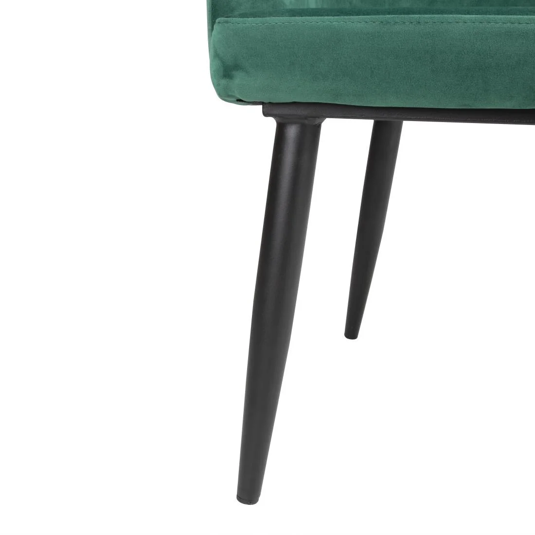Bolero Lia Velvet Effect Chairs Dark Green (Set of 2) - Image 5