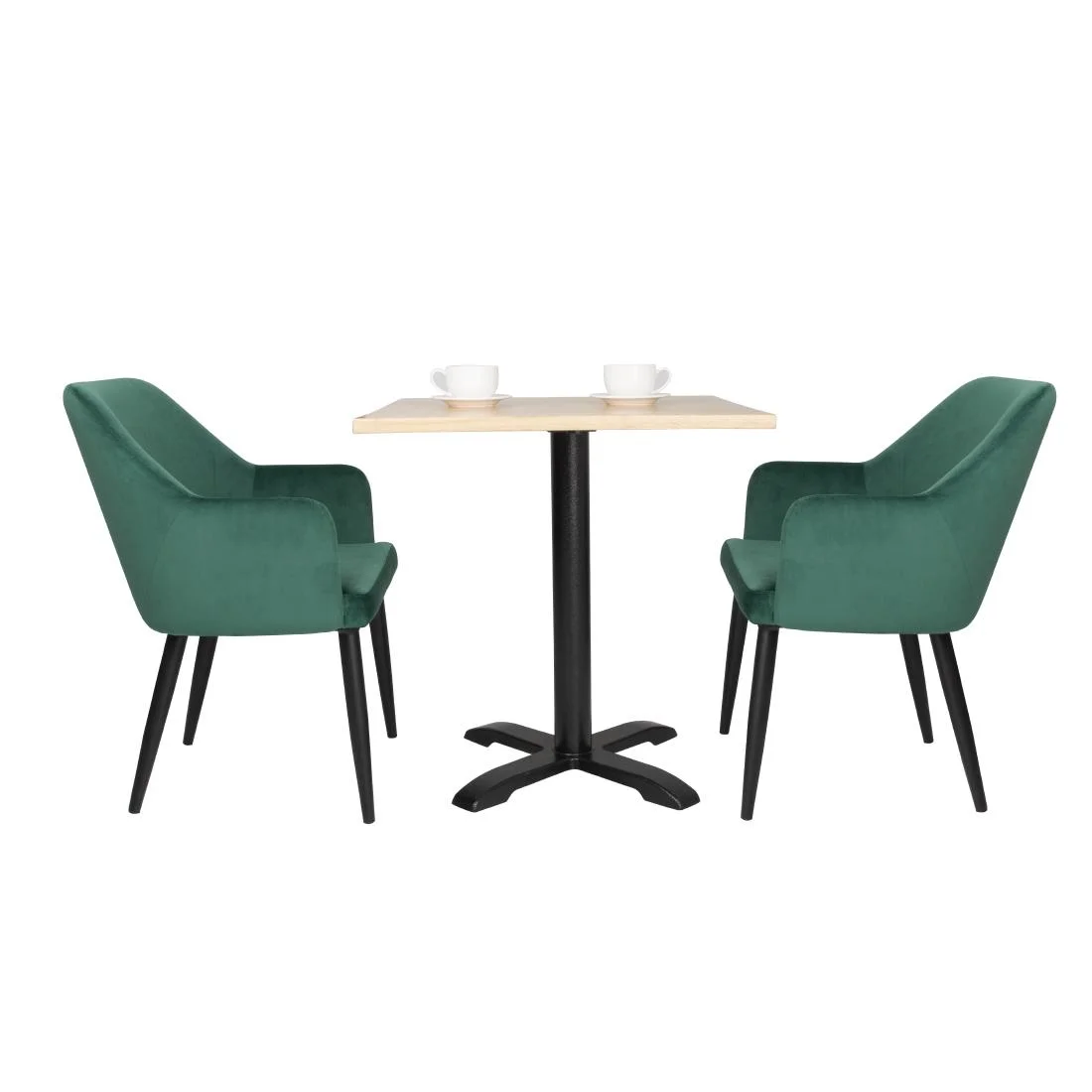 Bolero Lia Velvet Effect Chairs Dark Green (Set of 2) - Image 6