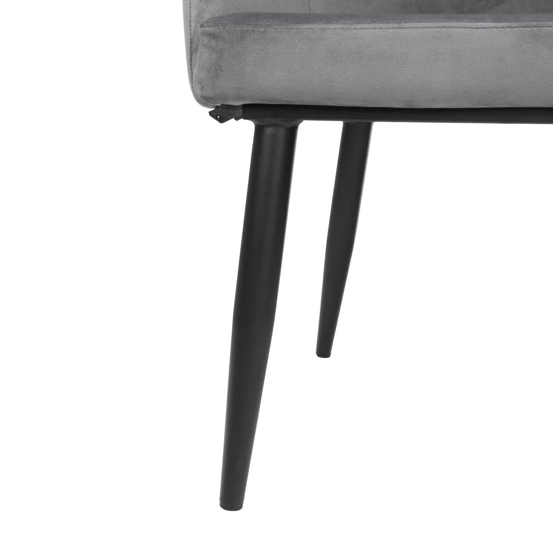 Bolero Lia Velvet Effect Chairs Grey (Set of 2) - Image 5