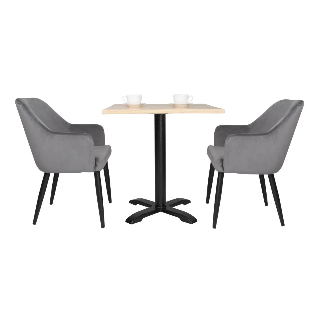 Bolero Lia Velvet Effect Chairs Grey (Set of 2) - Image 6