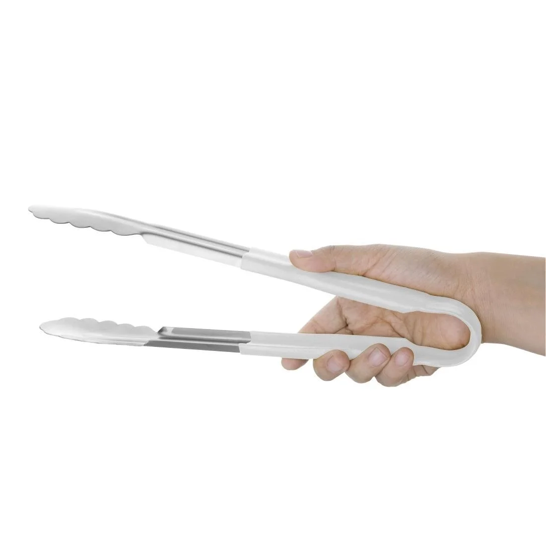 Hygiplas Colour Coded White Serving Tong 300mm - Image 2