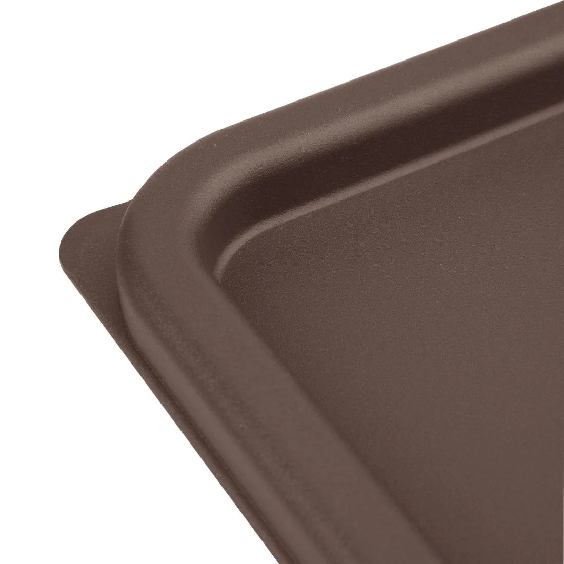 Hygiplas Polycarbonate Square Food Storage Container Lid Brown - Image 4