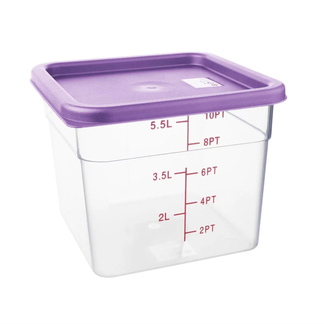 Hygiplas Polycarbonate Square Food Storage Container Lid Purple - Image 2