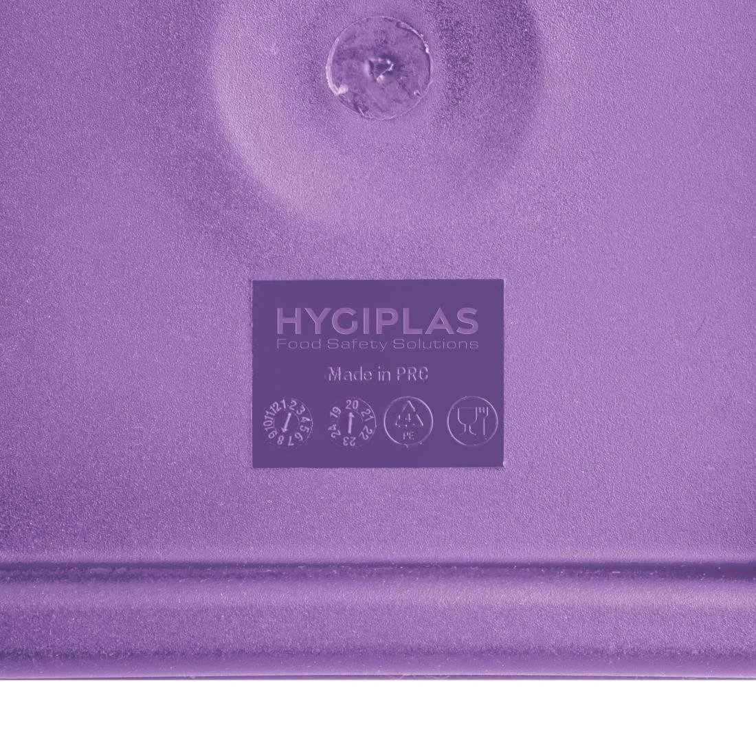 Hygiplas Polycarbonate Square Food Storage Container Lid Purple - Image 3
