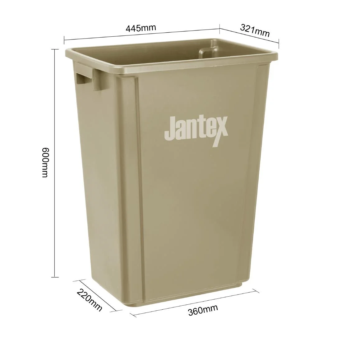 Jantex Slim Bin Beige 60Ltr - Image 5
