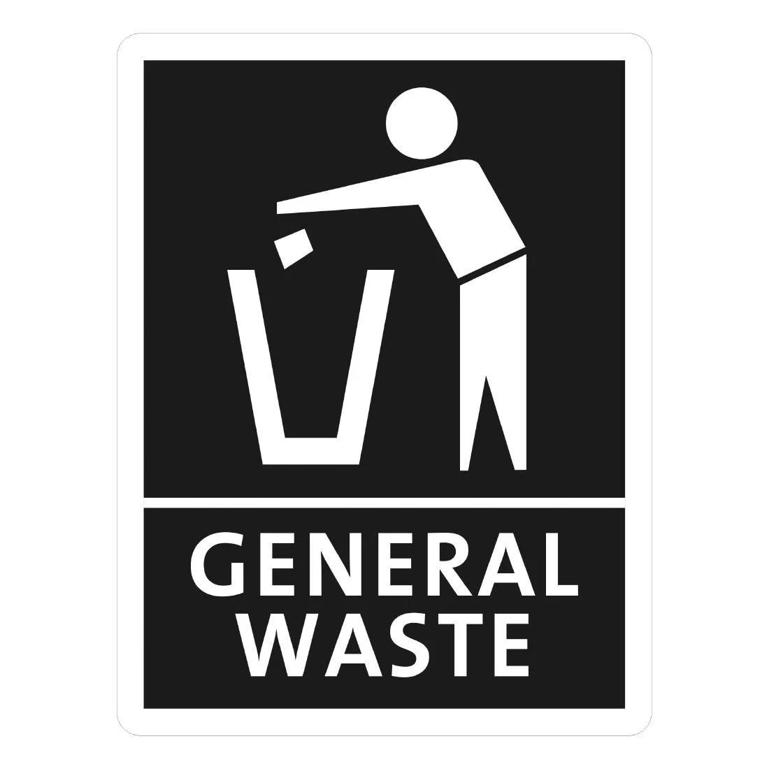 Jantex Slim Bin General Waste Label - Image 1
