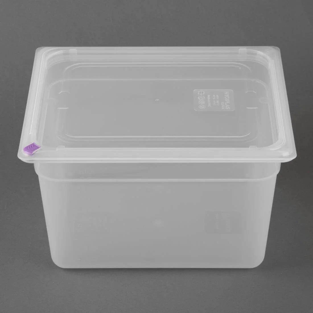 Hygiplas Click PP GN Container 1/2 with Lid & 7 Colour Clips 200mm 11.7Ltr (4 Pack) - Image 3