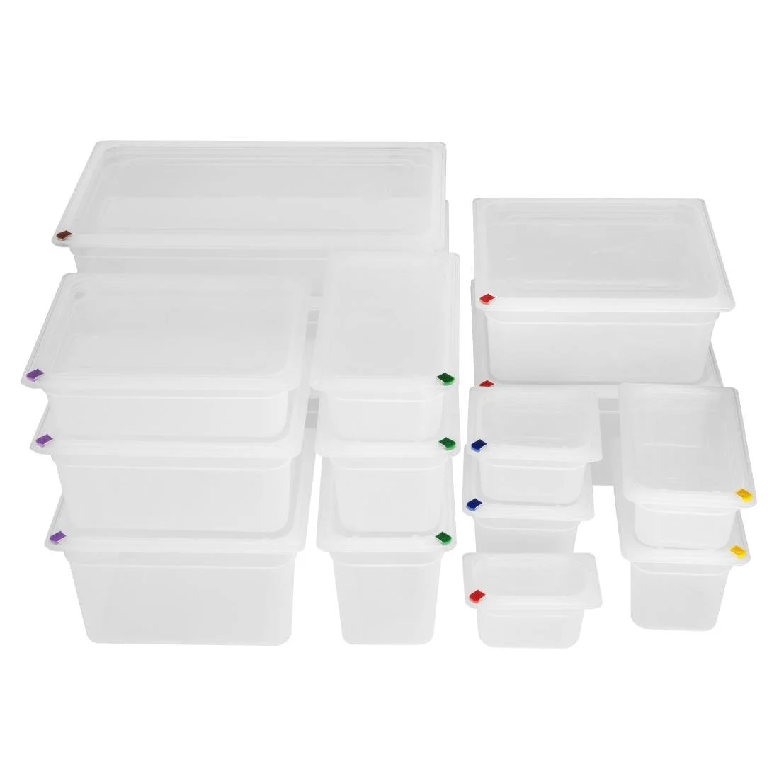 Hygiplas Click PP GN Container 1/3 with Lid & 7 Colour Clips 100mm 3.6Ltr (4 Pack) - Image 5