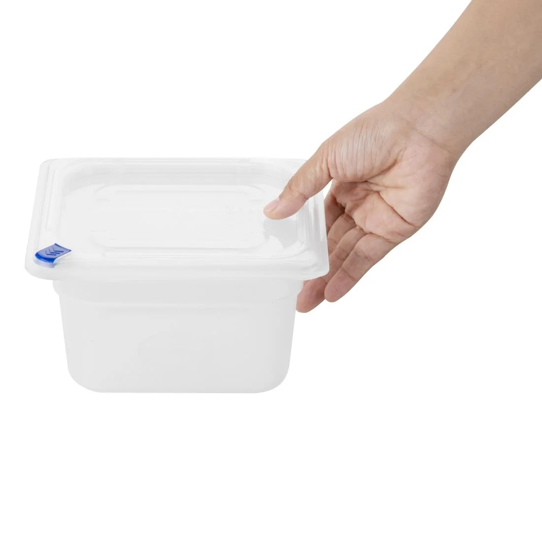Hygiplas Click PP GN Container 1/6 with Lid & 7 Colour Clips 100mm 1.5Ltr (4 Pack) - Image 4