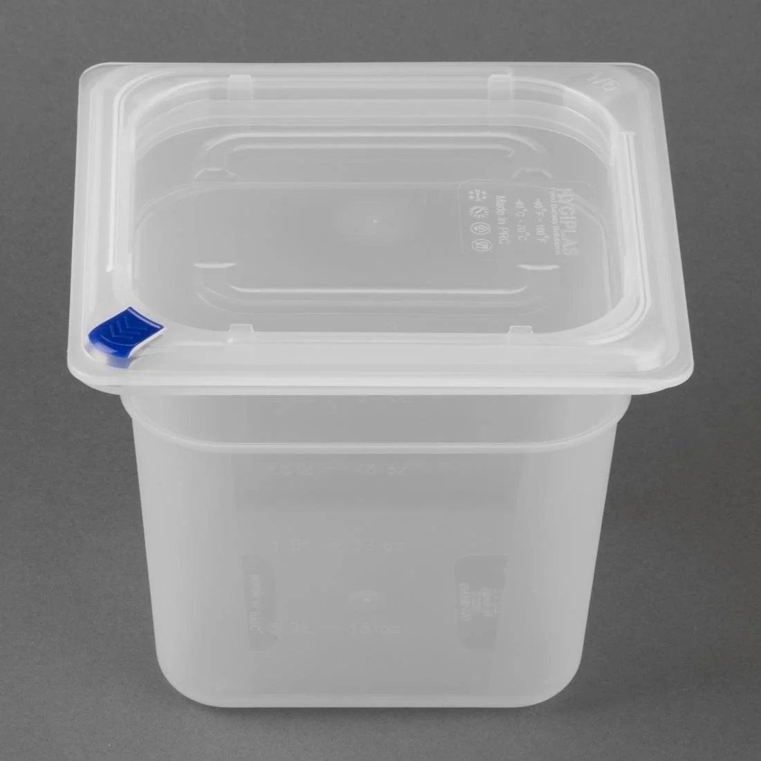Hygiplas Click PP GN Container 1/6 with Lid & 7 Colour Clips 150mm 2.2Ltr (4 Pack) - Image 3