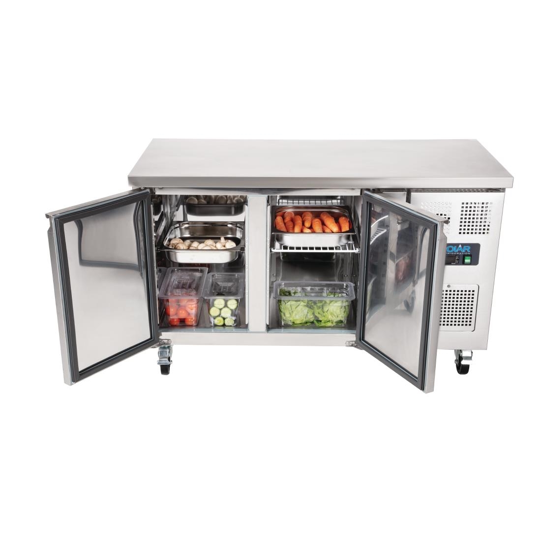 Polar 2 Door Counter Fridge 228Ltr